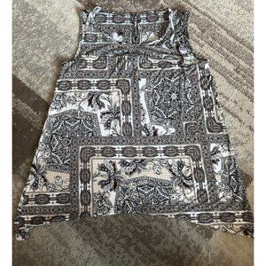 Dana Buchman Womens Sleeveless Blouse Large Shark Bite Hem